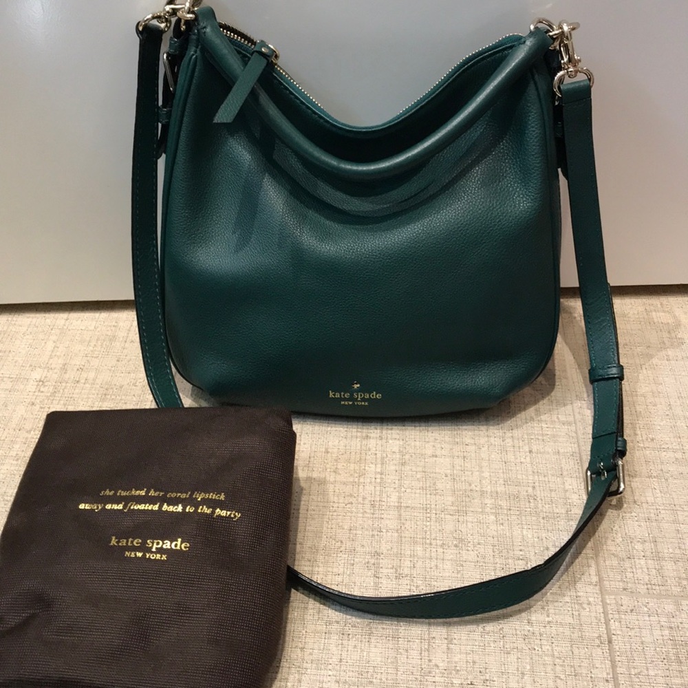 Kate Spade Dark Green Leather Hobo